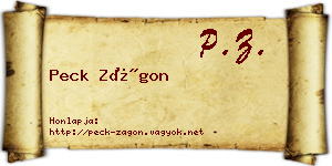 Peck Zágon névjegykártya